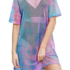 Cotton-Candy Mesh Cover-Up / Mesh Boy-Friend Top